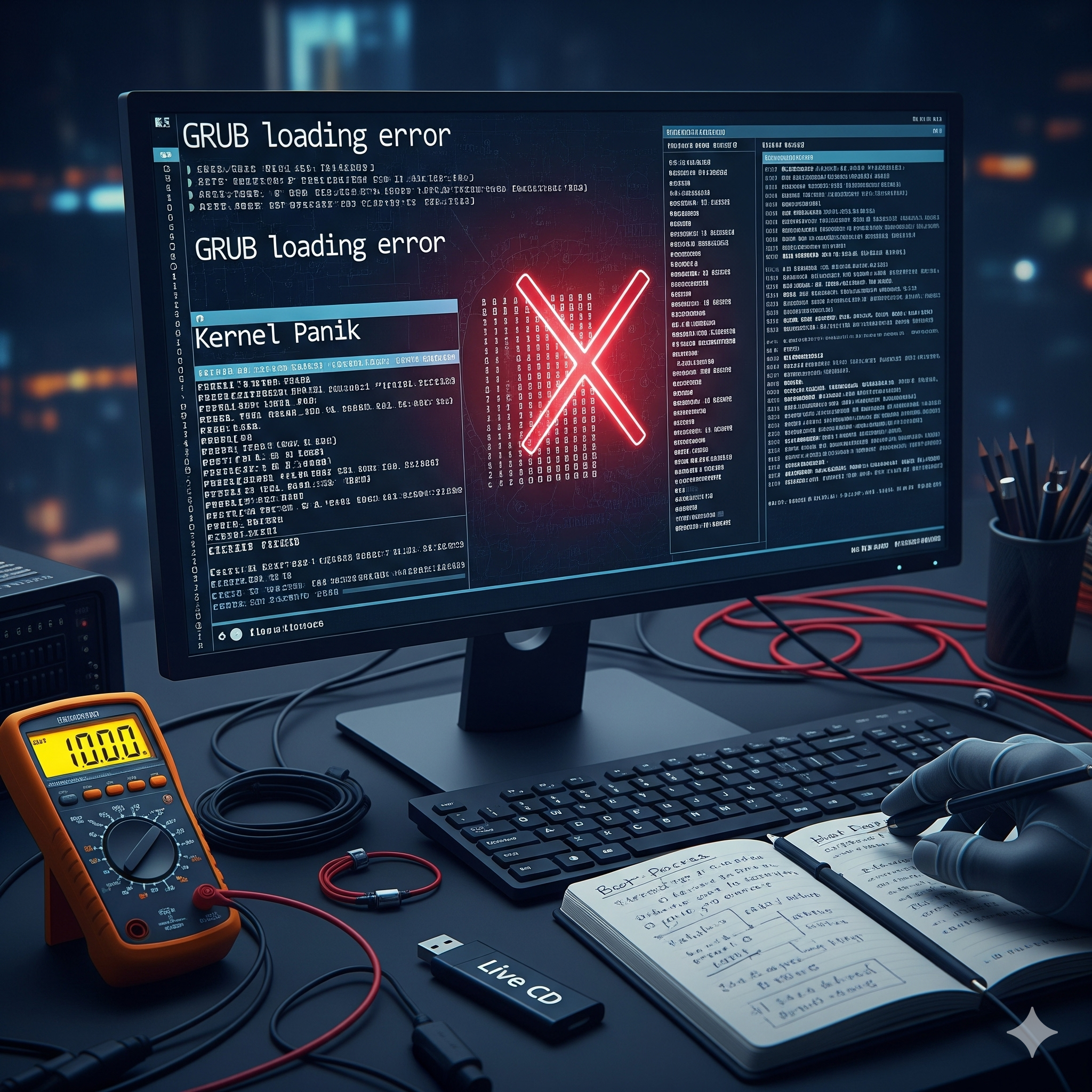 Diagnosing Linux Boot Issues: From GRUB Errors to Kernel Panics