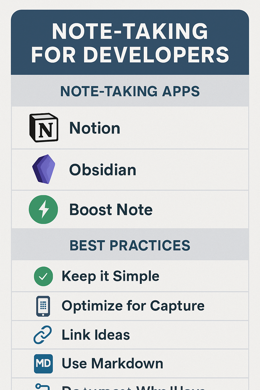 note taking system for developers