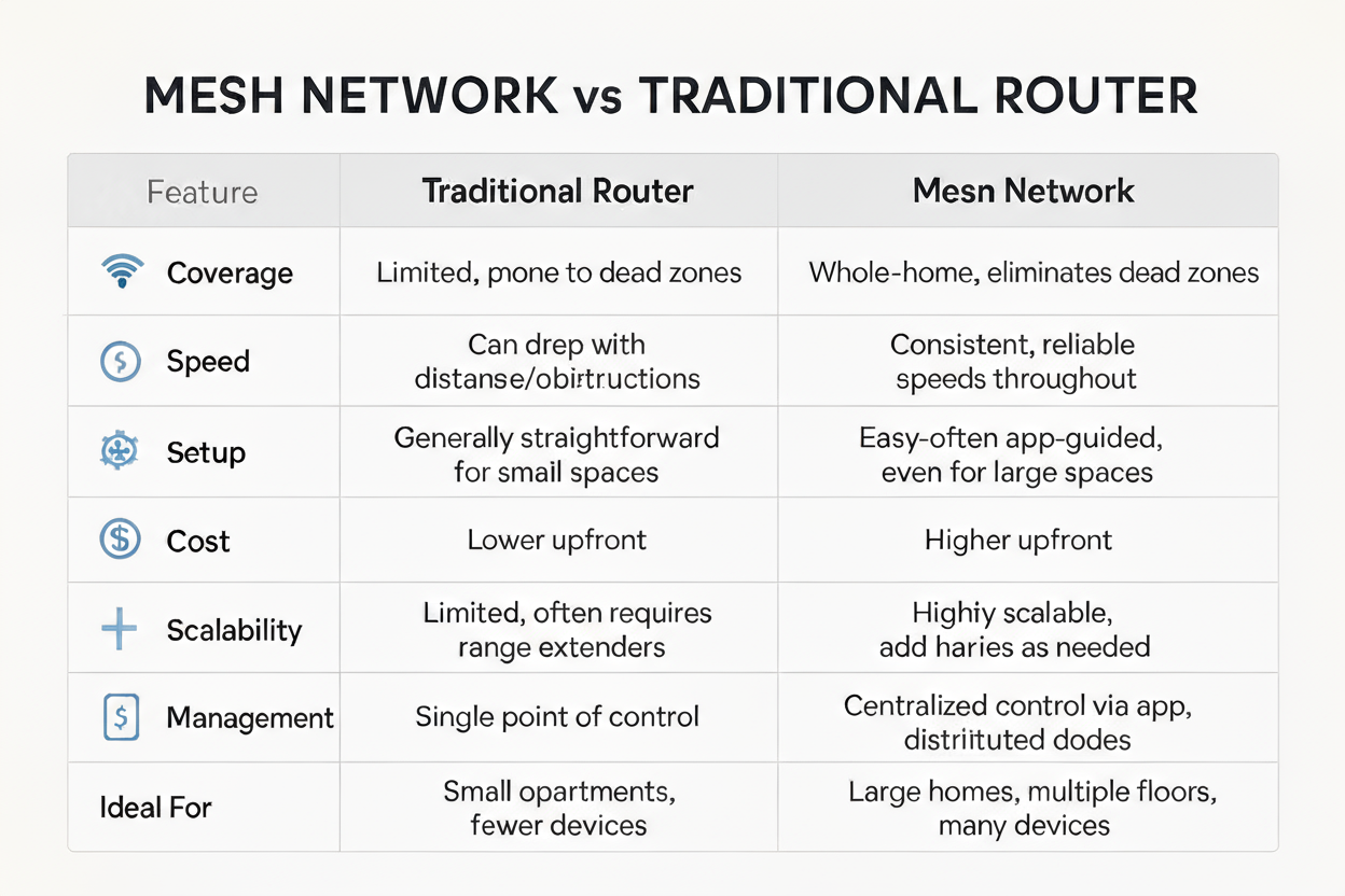 Mesh Network vs. Traditional Router: Which is Right for Your Home?