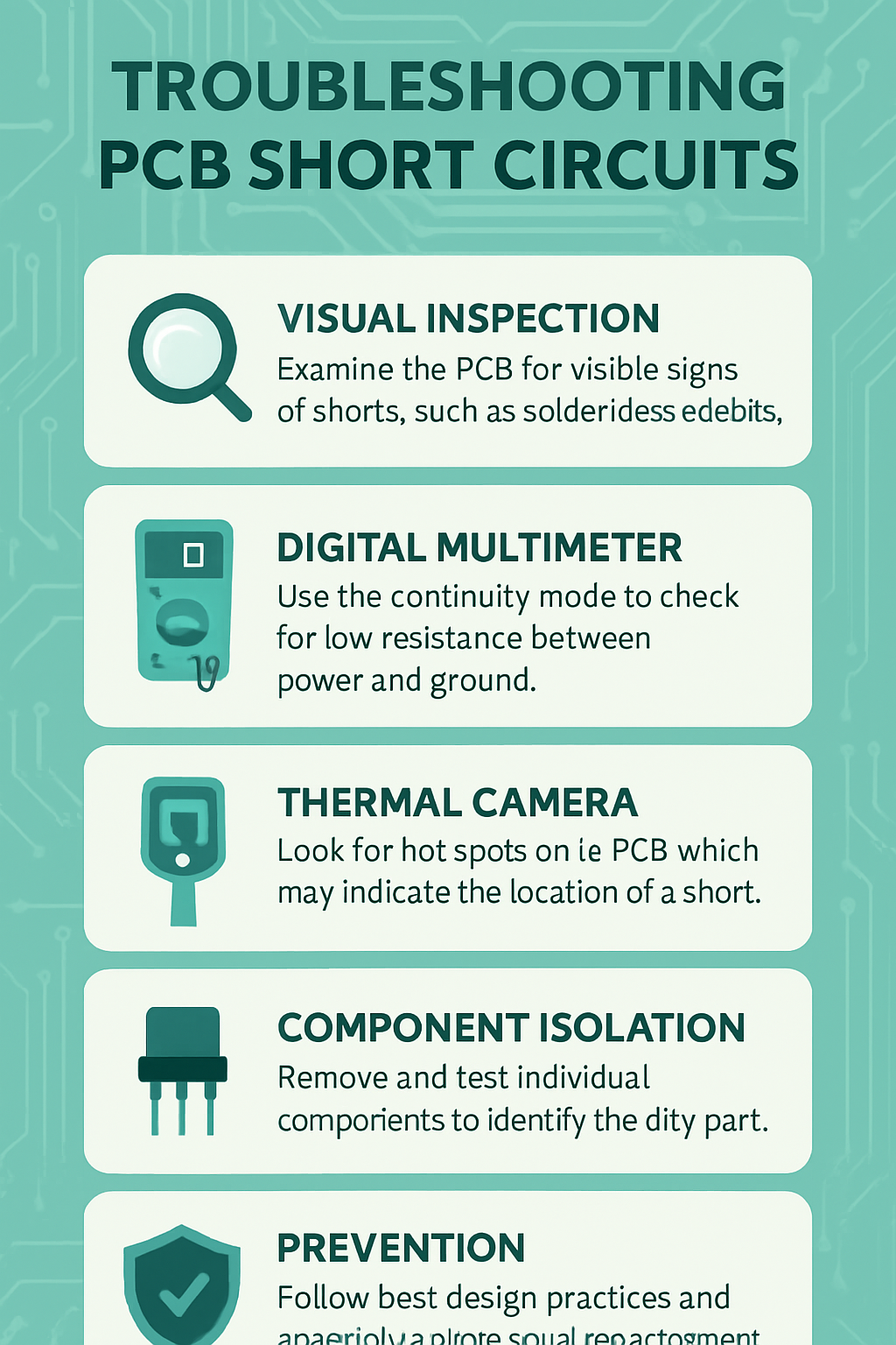 Troubleshooting short circuit