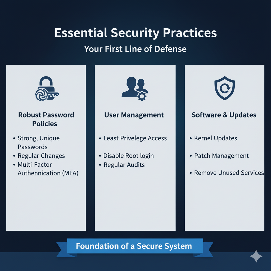 linux server hardening checklist
Fortify your Linux servers against cyber threats with our comprehensive hardening checklist. Dive deep into essential security practices, from robust password policies and user management to advanced firewall configurations, SSH security, and file system encryption. Learn how to minimize your attack surface, ensure data integrity, and maintain operational continuity in an ever-evolving threat landscape. This in-depth guide provides actionable steps and commands to transform your Linux server into an unbreakable fortress, safeguarding your critical data and infrastructure. Discover the secrets to proactive defense and elevate your server's security posture today. linux server hardening checklist,