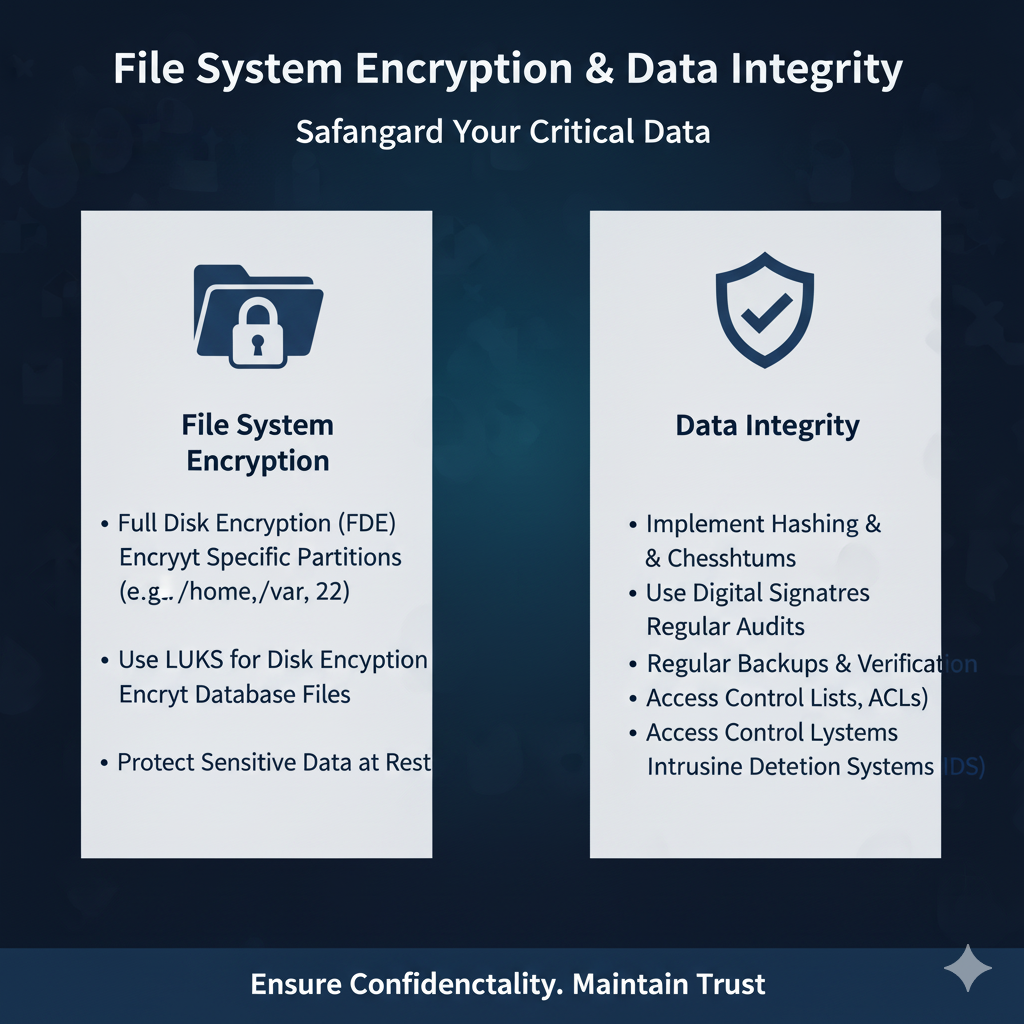 linux server hardening checklist
Fortify your Linux servers against cyber threats with our comprehensive hardening checklist. Dive deep into essential security practices, from robust password policies and user management to advanced firewall configurations, SSH security, and file system encryption. Learn how to minimize your attack surface, ensure data integrity, and maintain operational continuity in an ever-evolving threat landscape. This in-depth guide provides actionable steps and commands to transform your Linux server into an unbreakable fortress, safeguarding your critical data and infrastructure. Discover the secrets to proactive defense and elevate your server's security posture today. linux server hardening checklist,