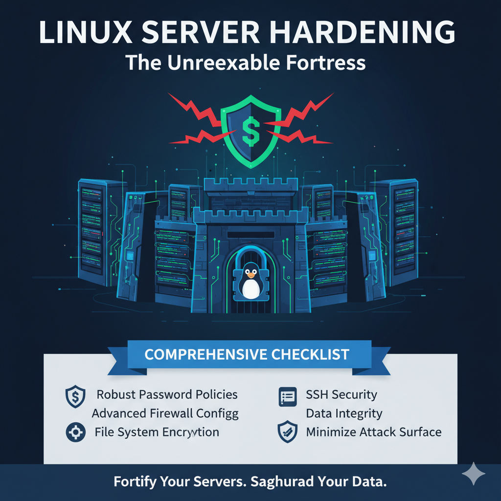 linux server hardening checklist Fortify your Linux servers against cyber threats with our comprehensive hardening checklist. Dive deep into essential security practices, from robust password policies and user management to advanced firewall configurations, SSH security, and file system encryption. Learn how to minimize your attack surface, ensure data integrity, and maintain operational continuity in an ever-evolving threat landscape. This in-depth guide provides actionable steps and commands to transform your Linux server into an unbreakable fortress, safeguarding your critical data and infrastructure. Discover the secrets to proactive defense and elevate your server's security posture today. linux server hardening checklist,