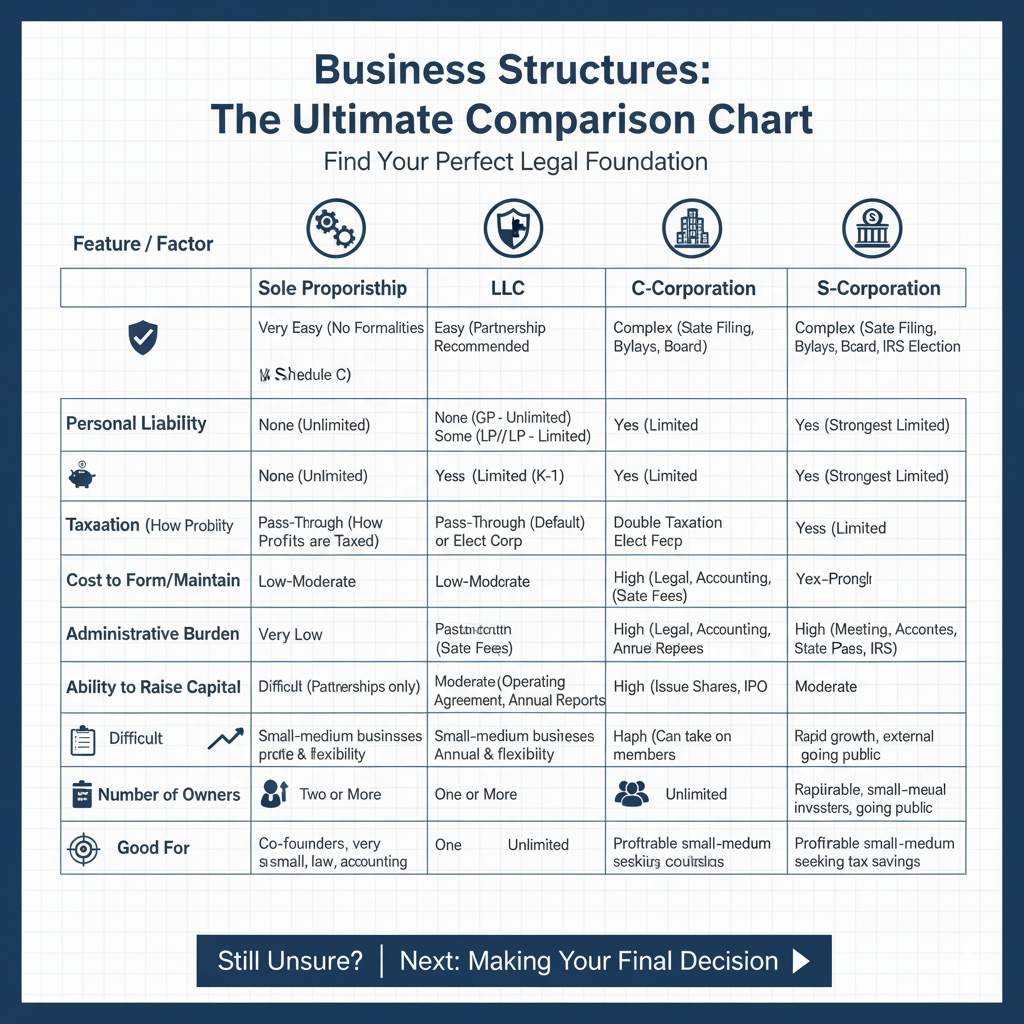 Business Structure Comparison Charts