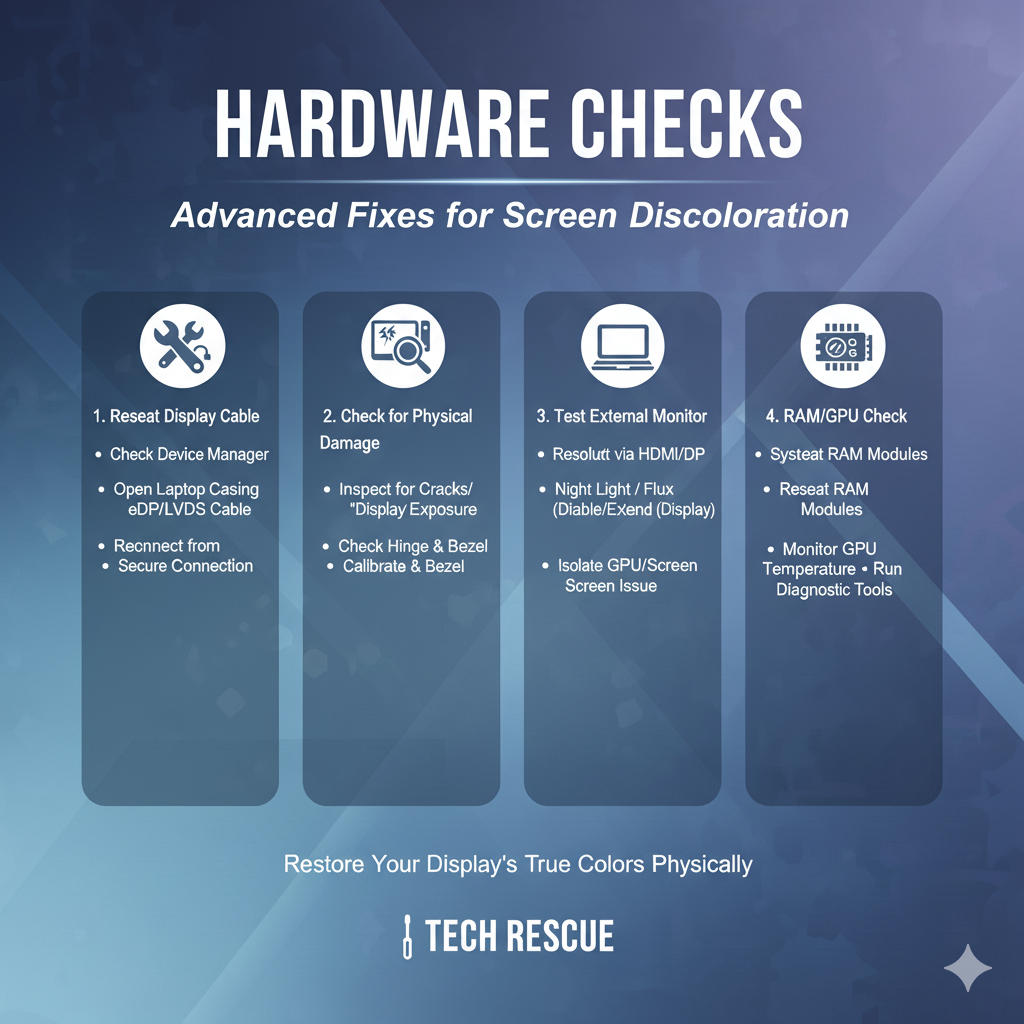laptop screen discoloration fix