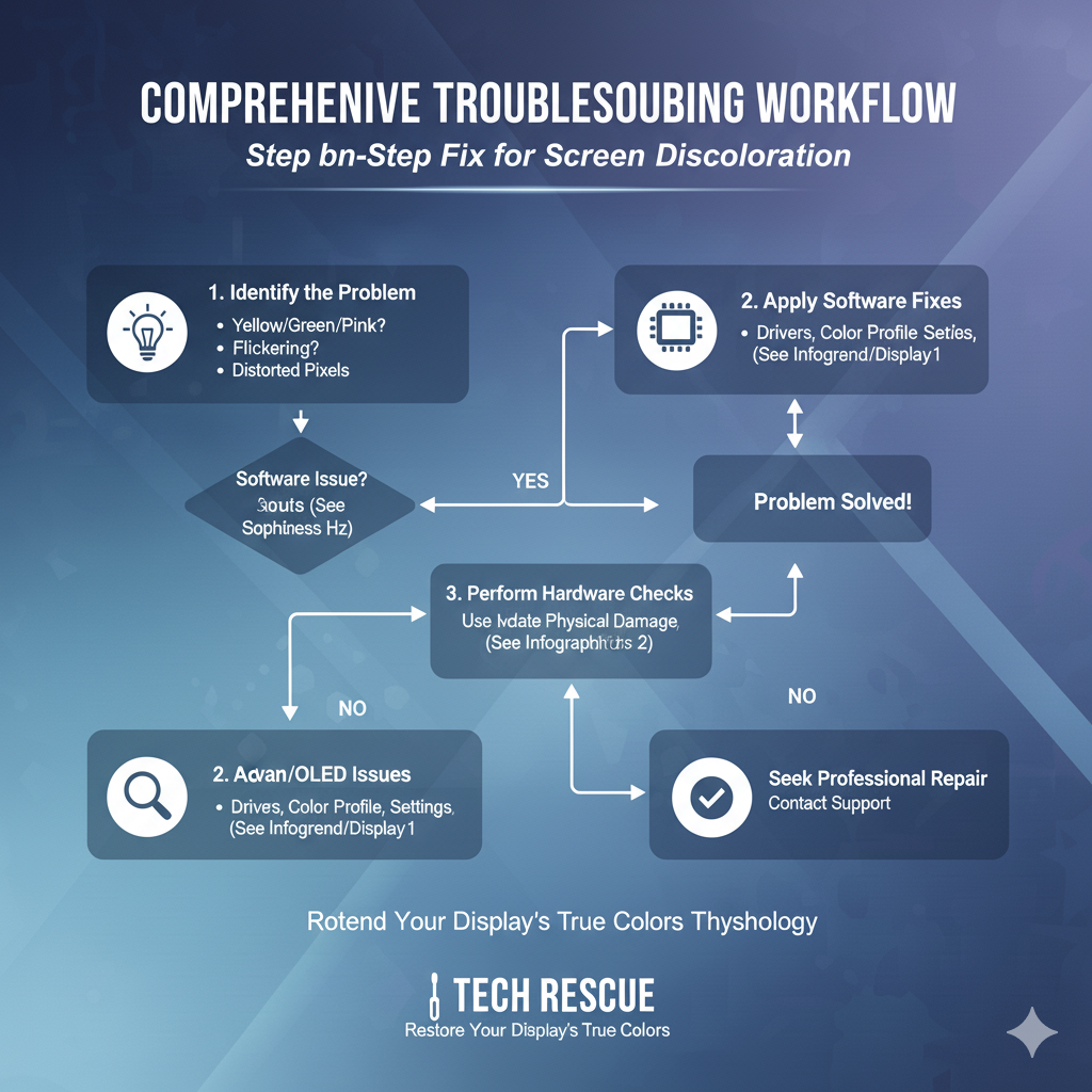laptop screen discoloration fix