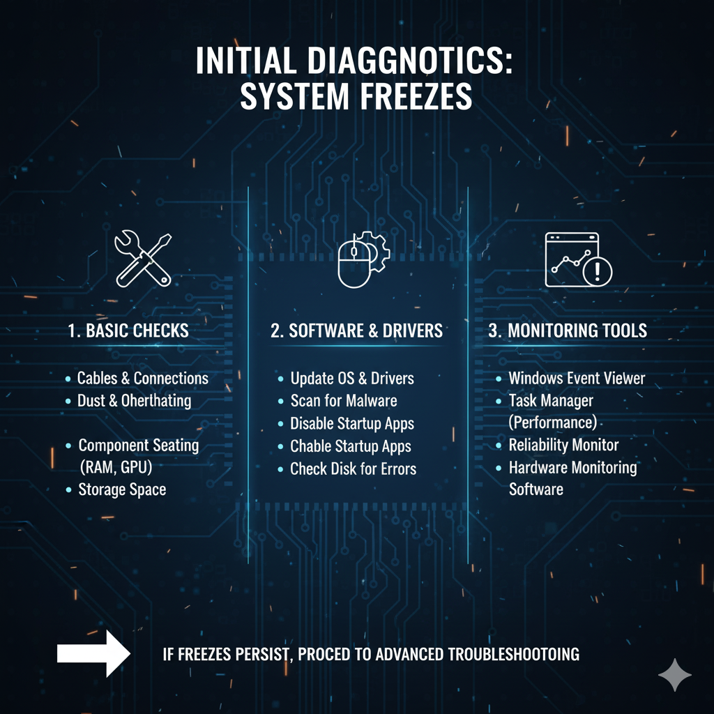 Intermittent system freezes