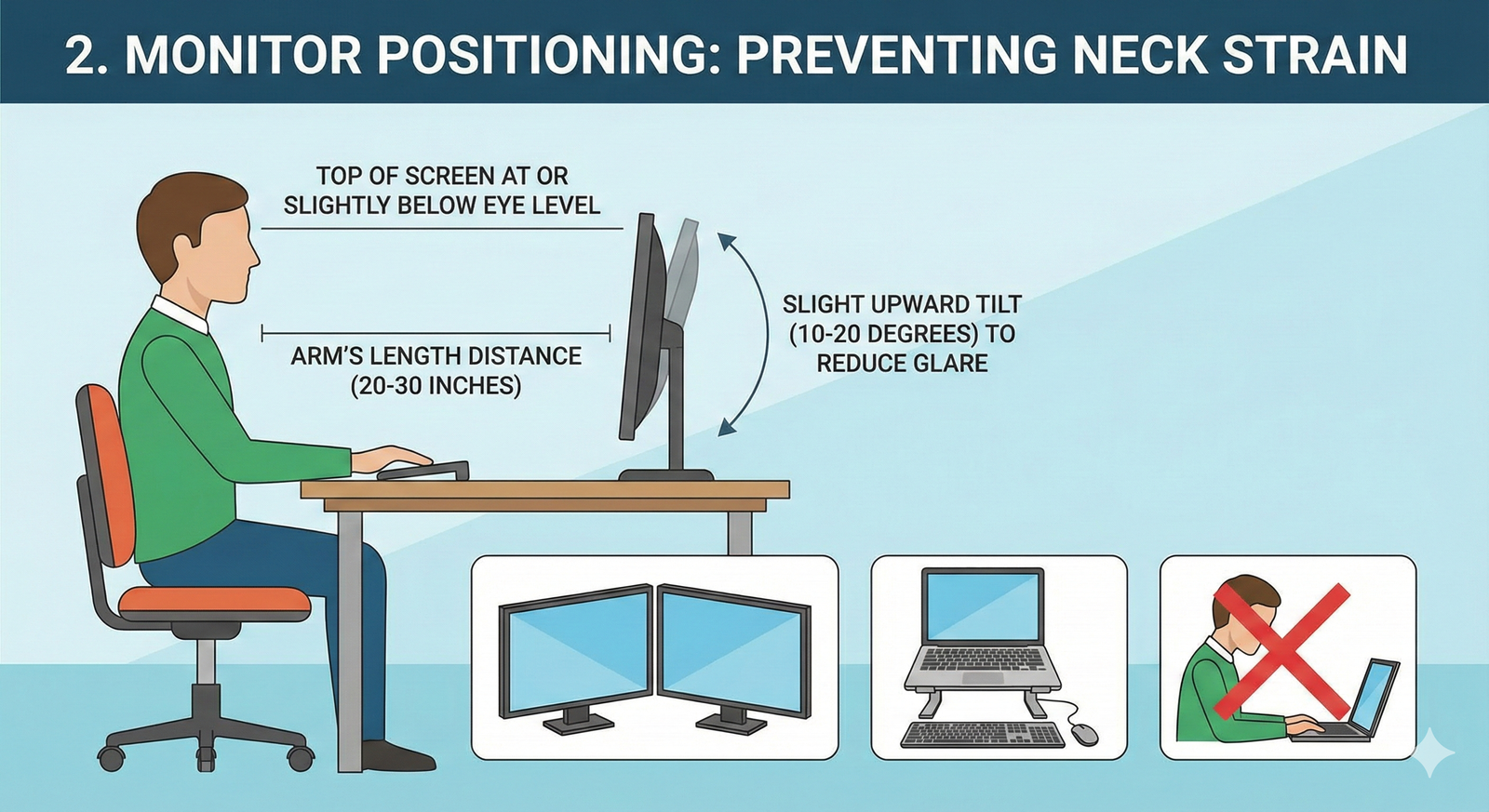 developer desk setup ergonomics