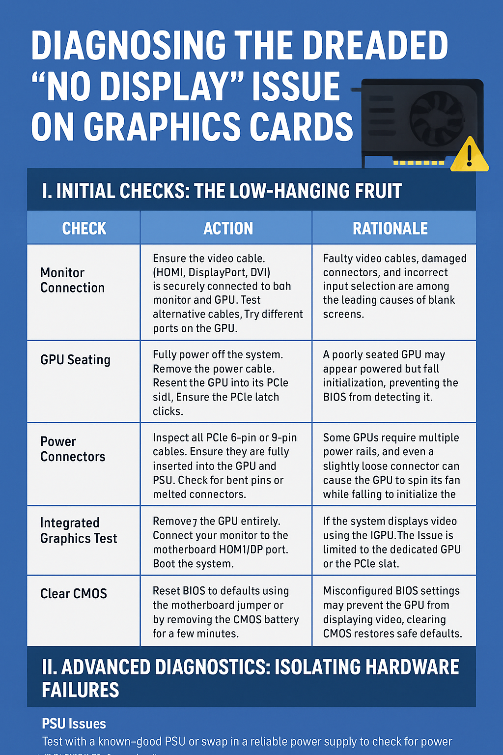 GPU no display issue