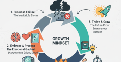 Title: Entrepreneurial Mindset: Dealing with Business Failure Stories Meta Description: Learn how to cultivate the entrepreneurial mindset necessary to navigate, process, and ultimately thrive after business failure, turning setbacks into building blocks for future success. Tags: Entrepreneurial Mindset, Business Failure, Resilience, Lessons Learned, Startup Failure, Psychology of Failure, Growth Mindset, Risk Taking, Innovation, Perseverance, Emotional Intelligence, Business Strategy, Second Chances, Mindset Shift Key phrase : Entrepreneurial Mindset