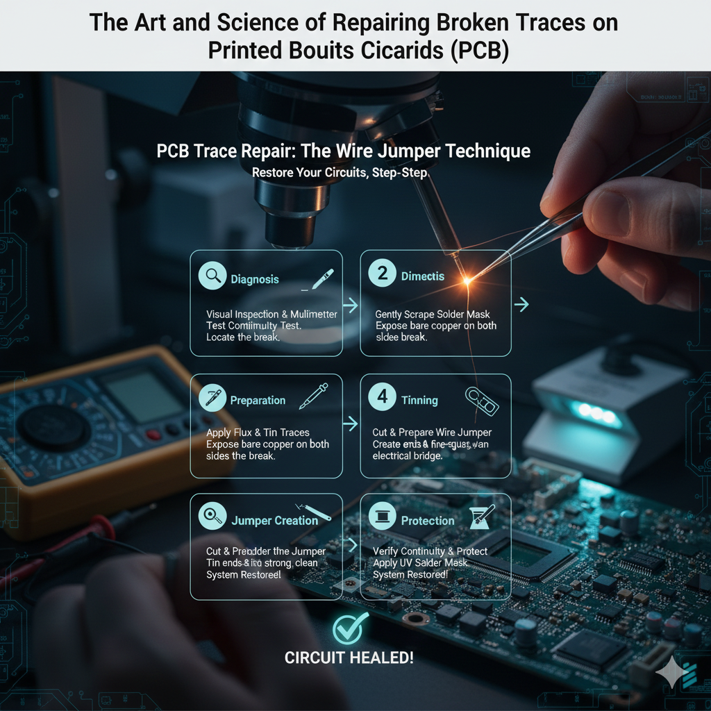 The Art and Science of Repairing Broken Traces on Printed Circuit Boards (PCBs)