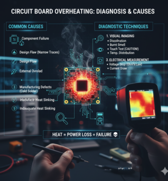 Overheating on a Circuit Board Finding the cause of overheating on a circuit board