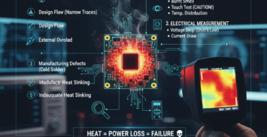 Overheating on a Circuit Board Finding the cause of overheating on a circuit board