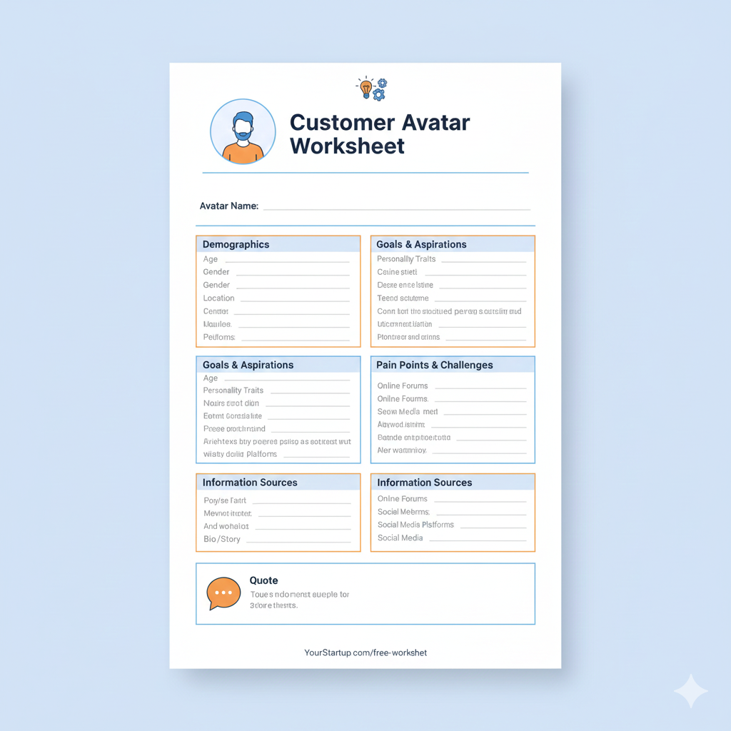Free Customer Avatar Worksheet For Startup