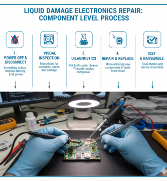 Repairing liquid damaged electronics at component level