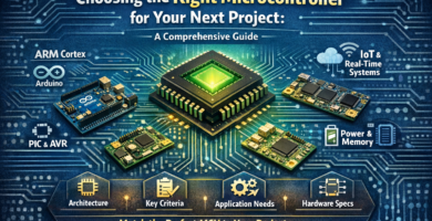 Choosing the Right Microcontroller Title: Choosing the Right Microcontroller for Your Next Project: A Comprehensive Guide Meta Description: Navigate the complex world of microcontrollers (MCUs) with this comprehensive guide. Learn about key architectures, critical selection criteria, and how to match the perfect MCU to your project's technical needs and constraints. Tags: Microcontroller, MCU, Embedded Systems, ARM Cortex, Arduino, PIC, AVR, Project Selection, IoT, Real-Time Systems, Hardware Selection, Technical Specifications, Power Consumption, Memory