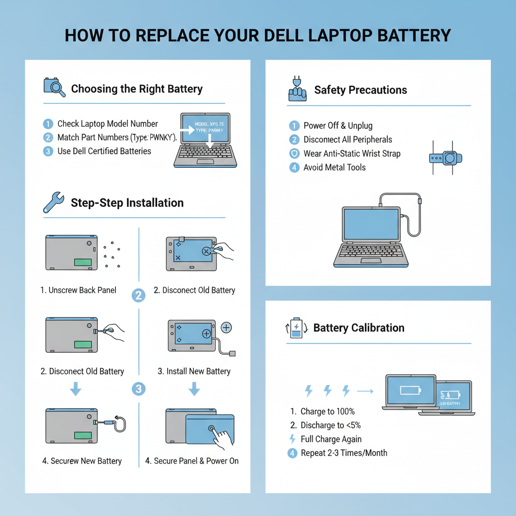  High-capacity Dell laptop battery replacement