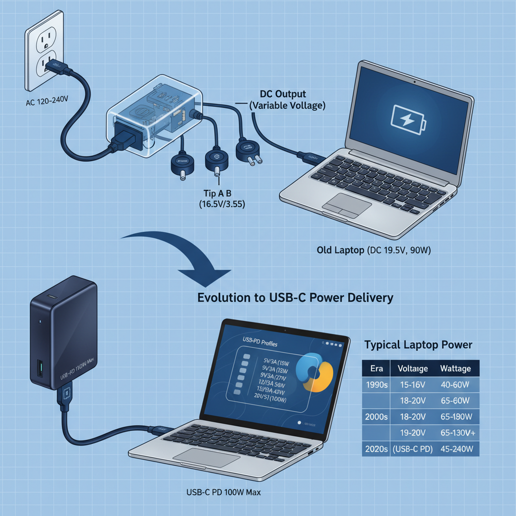  Universal AC adapter for old laptop models