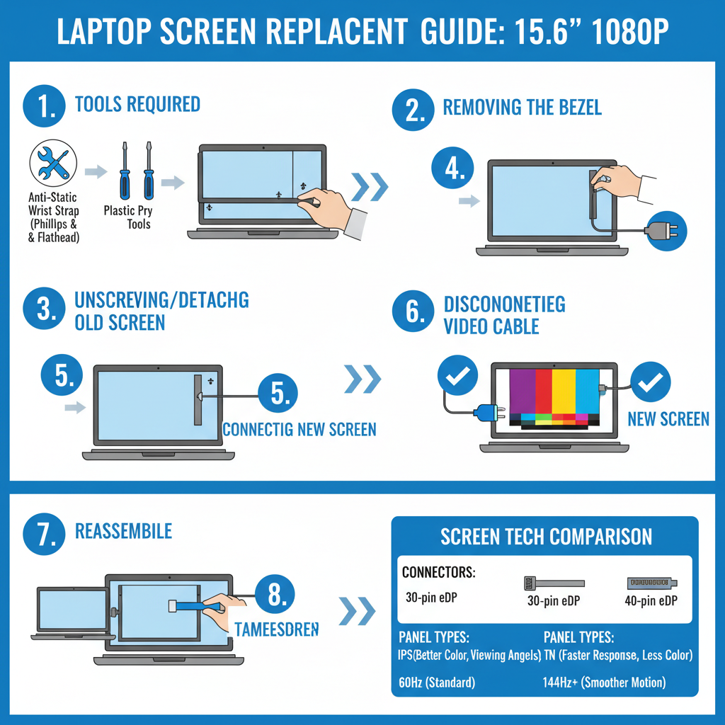  15.6 inch 1080p laptop screen replacement kit