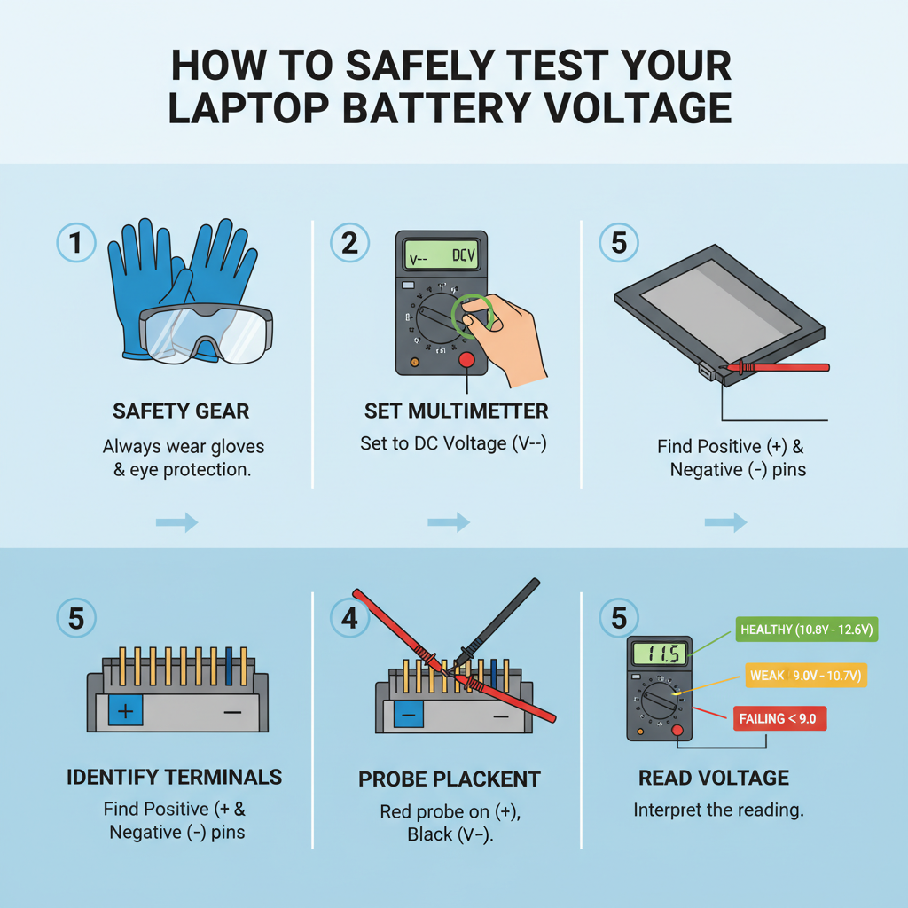  Digital multimeter for testing laptop battery voltage