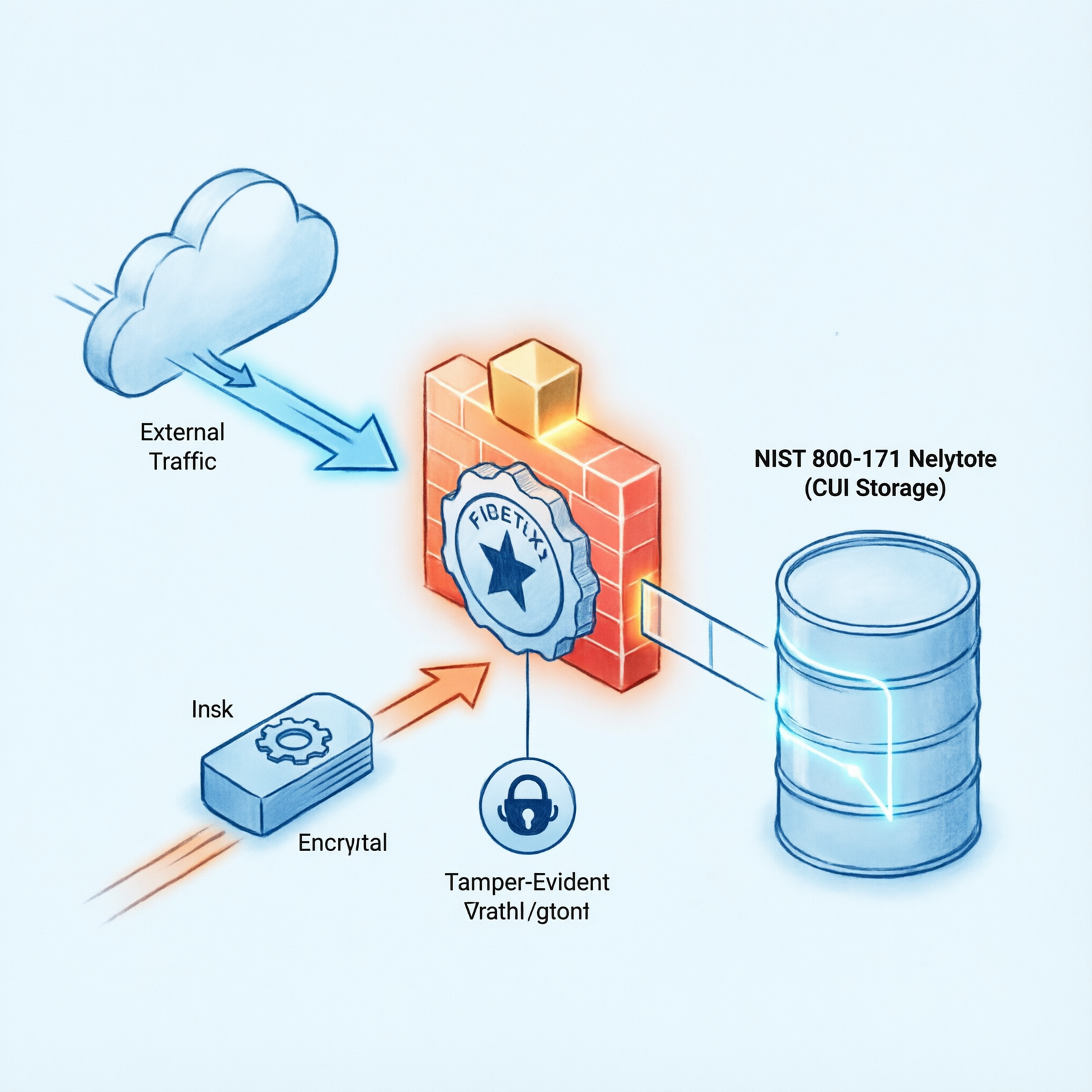 NIST 800-171 CUI network boundary requirement