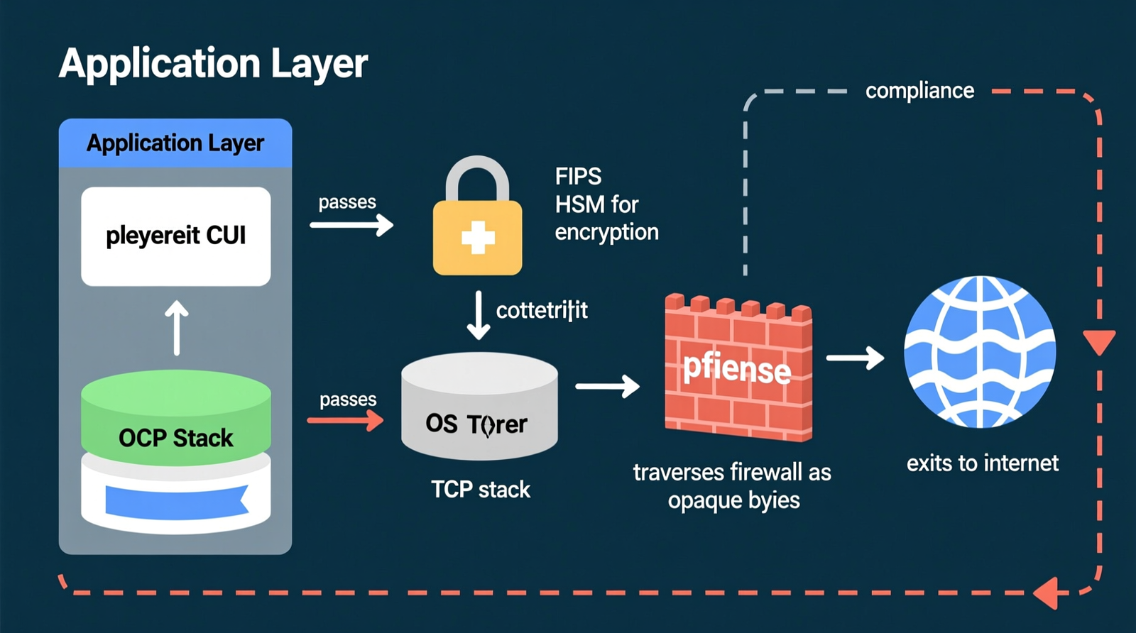 endpoint tls encryption architecture to bypass fips firewall audit requirement