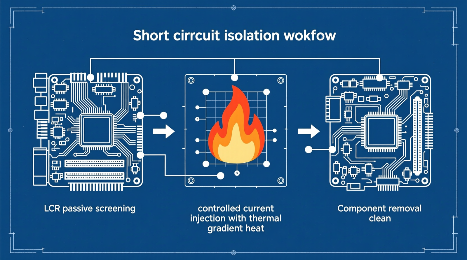 step by step guide finding short circuit on motherboard using LCR tweezers and power supply