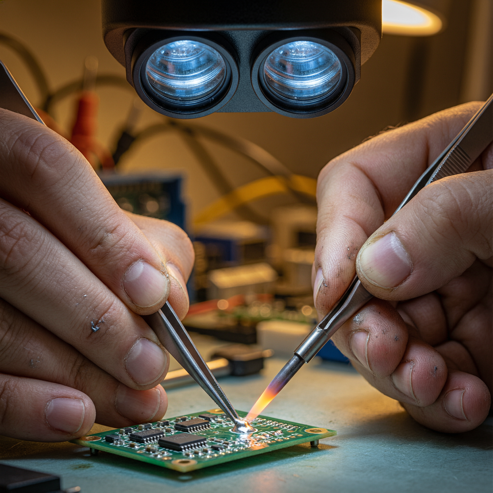 Zero-Latency Dual-Screen Microscopy for Precision PCB Rework